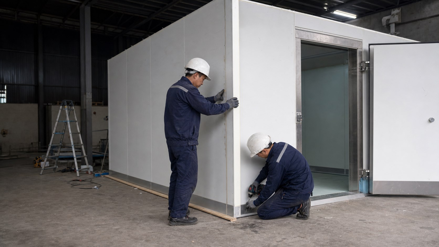 Ảnh minh họa thi công hệ panel và phụ kiện kho lạnh